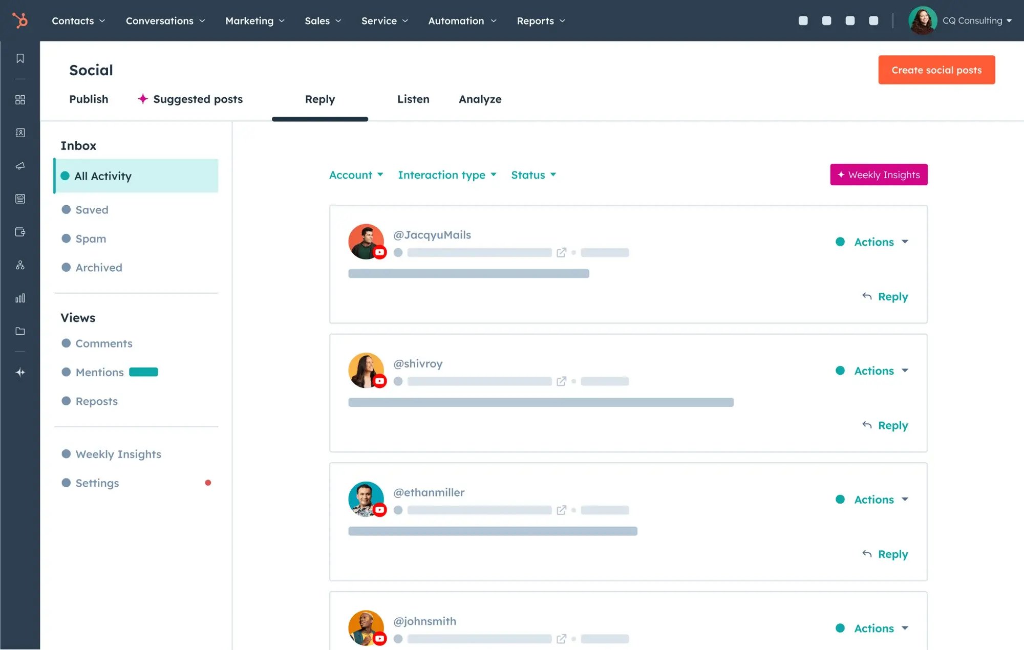 HubSpot Social Media
