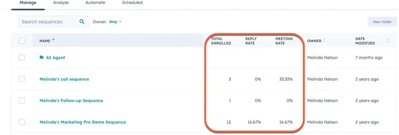 sequence hubspot